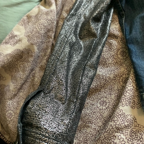 EXPRESS Jean jacket with silver and black sleeves Medium - Picture 9 of 9